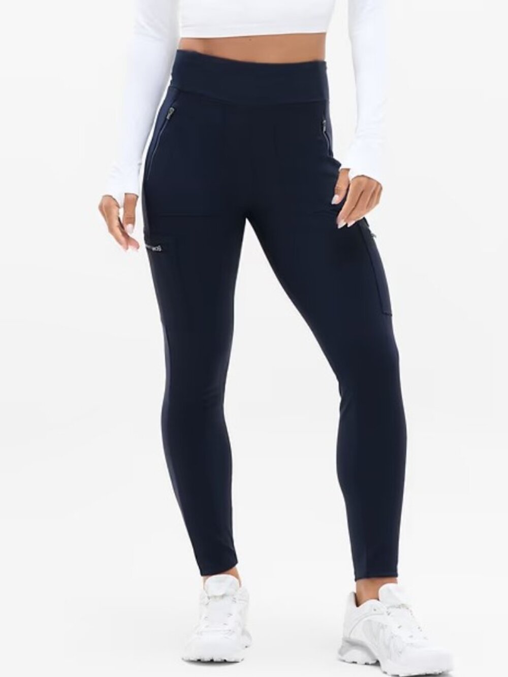 NWT Athleta Headlands Hybrid High Rise Cargo Legging - Navy - SZ 16